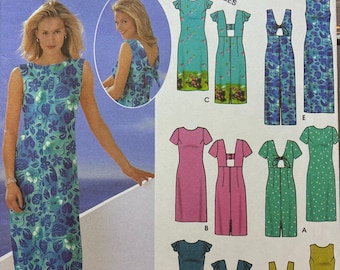 Simplicity 5496, Summer Dress, Two Lengths, Bodice Variations, Sizes 14-20, Uncut Sewing Pattern