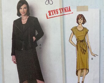 Butterick B6169, Lisette Design, Semi-fitted Dress, Lined Jacket, Sizes 14-16-18-20-22, Uncut Sewing Pattern