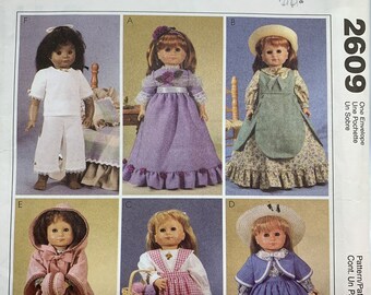 McCall's 2609, 18 Inch Doll Clothes, Dress, Skirt, Bolero, Coat and Muff, Uncut Sewing Pattern