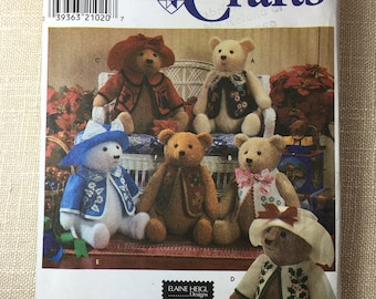 Simplicity 7895, 18 Inch Bear Clothes Sewing Pattern, Jacket & Hat
