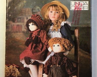 Vogue 624, Stuffed Doll & Clothes, Linda Carr Pattern, Girl and Boy Doll, Vintage 80's, Size 22 Inches, Uncut Pattern