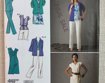 Simplicity 2705, Plus Size Dress, Top, Pants, Shorts, Jacket, Sizes 20W-28W, Uncut Sewing Pattern, American Guild, Karen Z Design