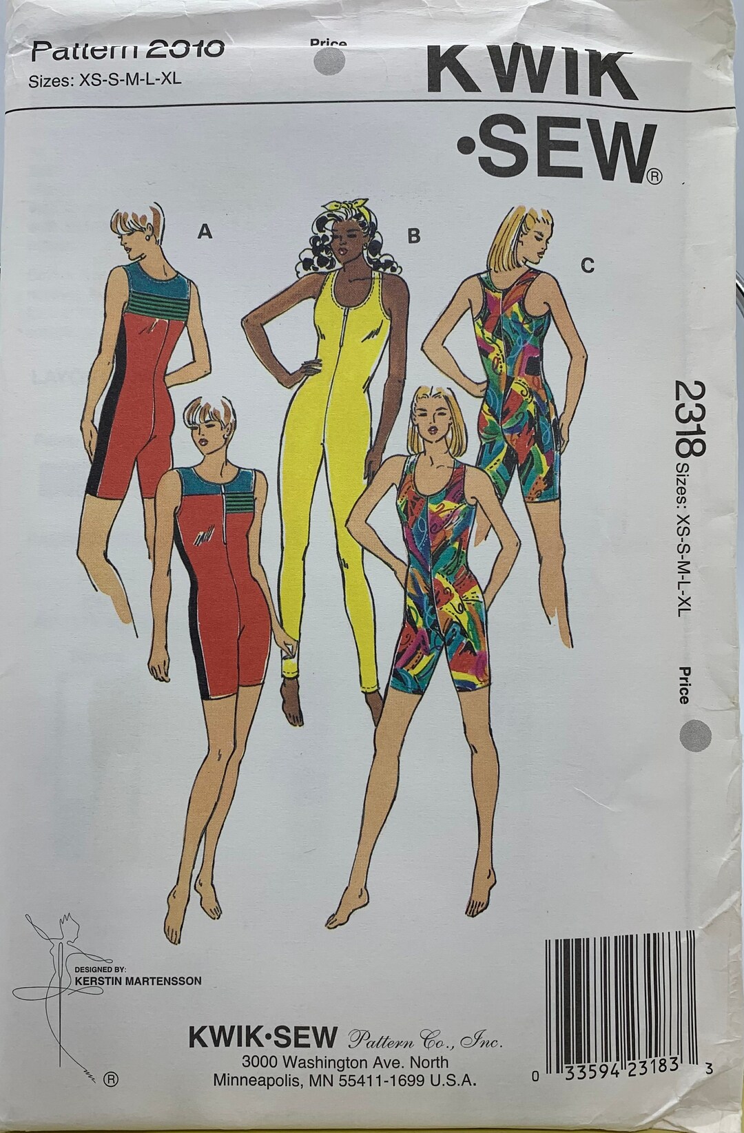 Kwik Sew 2318, Unitards, Racer Back Workout Suit, Two Lengths, Scoop ...