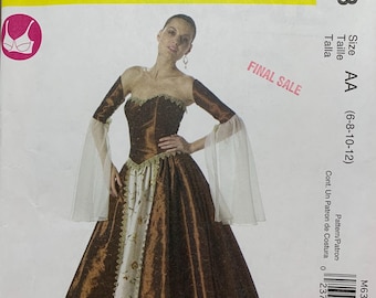 Elizabethan Corset Costume Sewing Pattern, McCall's M6343, Sizes 6-12, Uncut