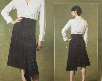 Vogue V1638, Fitted Skirt, Flounce, Darts, Narrow Hem, Asymmetrical, Sizes 6-8-10-12-14, Uncut Sewing Pattern
