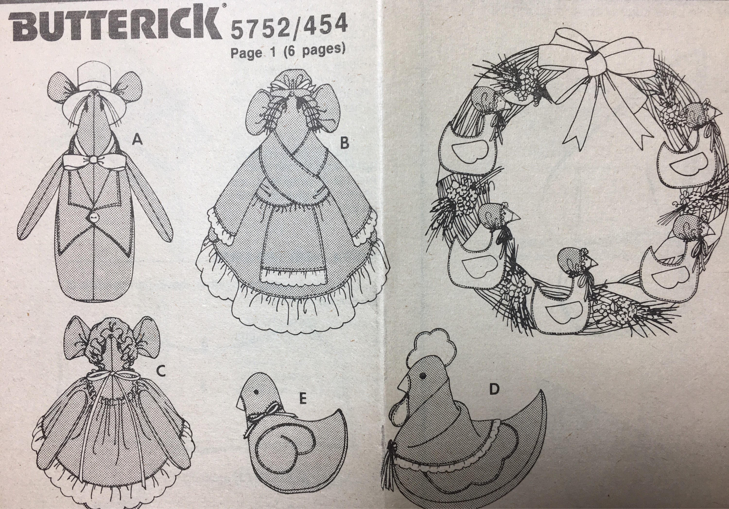 Vintage 80's, Butterick 5752, Butterick 454, Country Chicken and ...