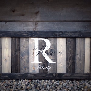 Hand Painted Last Name Wood Sign – Established Family Name – Personalized Rustic Farmhouse Wall Decor – Custom Wedding Gift