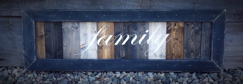 Family wood sign 36X12 wframe Family medium wood Family sign Farmhouse wall decor Farmhouse family sign Family Sign farmhouse sign