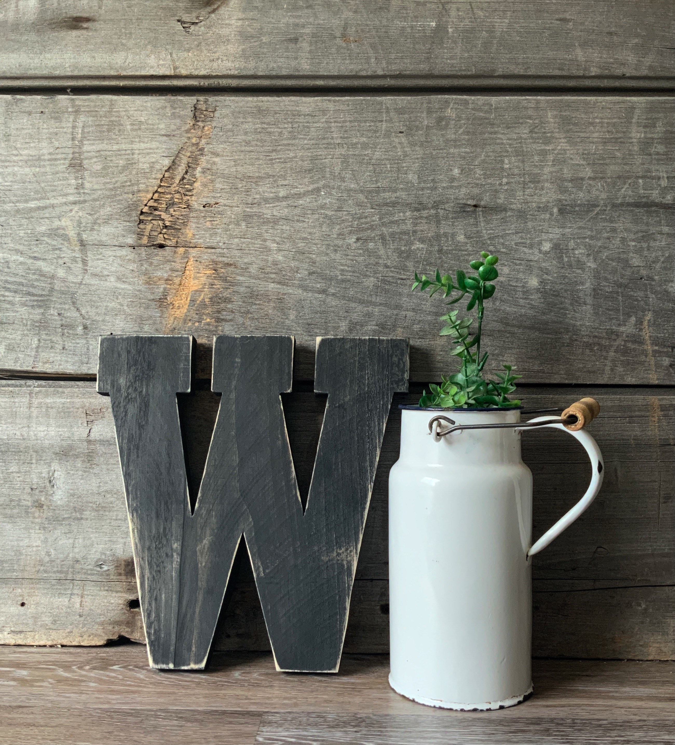 Rustic Wooden Letters - Weathered White - 12 Inch Tall – RusticBrookFarm