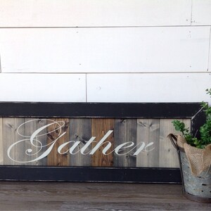 gather, wood sign, farmhouse wall decor, farmhouse, farmhouse style, farmhouse sign, rustic farmhouse, wooden sign, home decor, 36X12 (as Pictured) inches