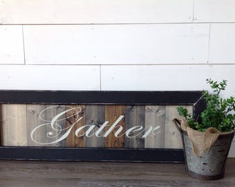 gather, wood sign, farmhouse wall decor, farmhouse, farmhouse style, farmhouse sign, rustic farmhouse, wooden sign, home decor,