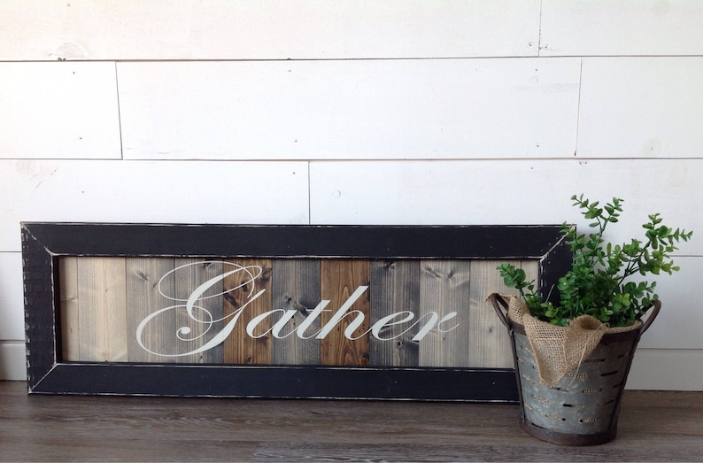 gather, wood sign, farmhouse wall decor, farmhouse, farmhouse style, farmhouse sign, rustic farmhouse, wooden sign, home decor, 36X12 (as Pictured) inches