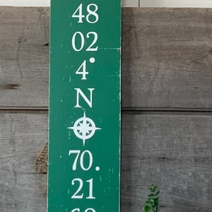 Vertical latitude and longitude Sign, coordinates sign, latitude longitude, farmhouse, farmhouse wall decor, farmhouse style,
