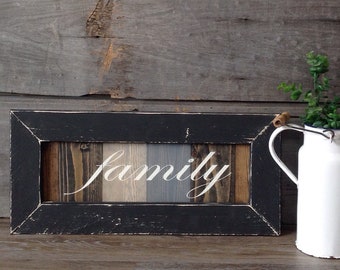 Hand Painted Family Wood Sign: Rustic Farmhouse Decor