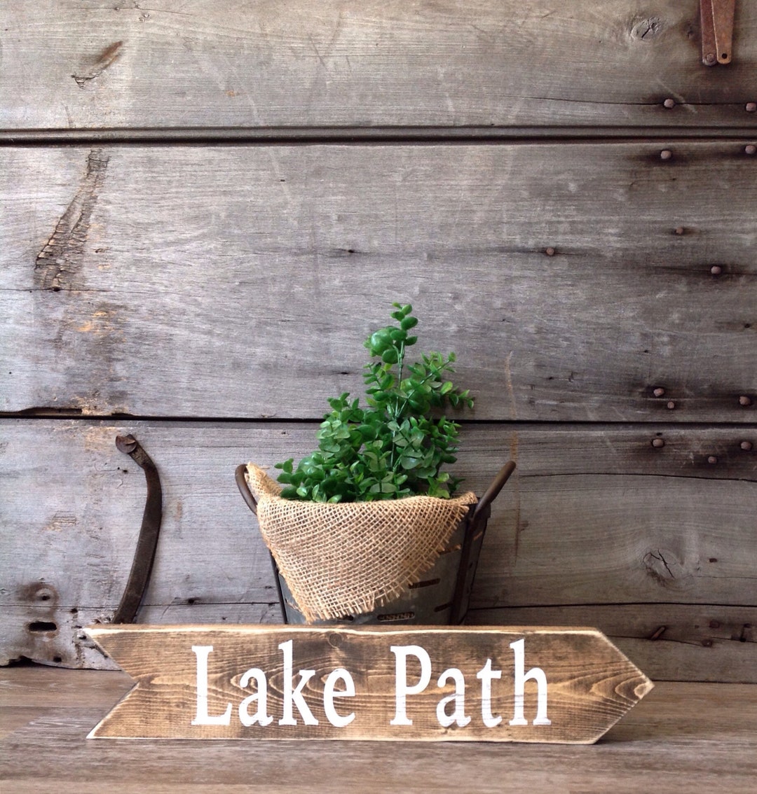 Custom Rustic Wood Arrow Sign – Farmhouse Wall Decor, Lake House, Cabin ...