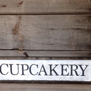 Cupcakery Framed Wood Sign – Rustic Bakery Wall Decor – Handmade Kitchen Art