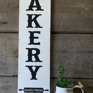 Vertical Bakery Sign – Framed Wood Wall Art – Rustic Kitchen Decor
