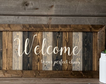 Handcrafted Welcome Wood Sign: Rustic Entryway Decor