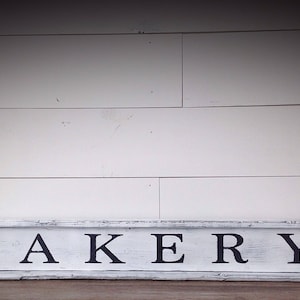 Bakery Framed Wood Sign – Rustic Kitchen Wall Decor – Horizontal Bakery Sign