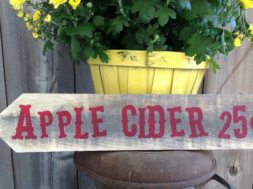 Rustic Apple Cider Sign Measures 19 Inches Long and 3 1/2 | Etsy