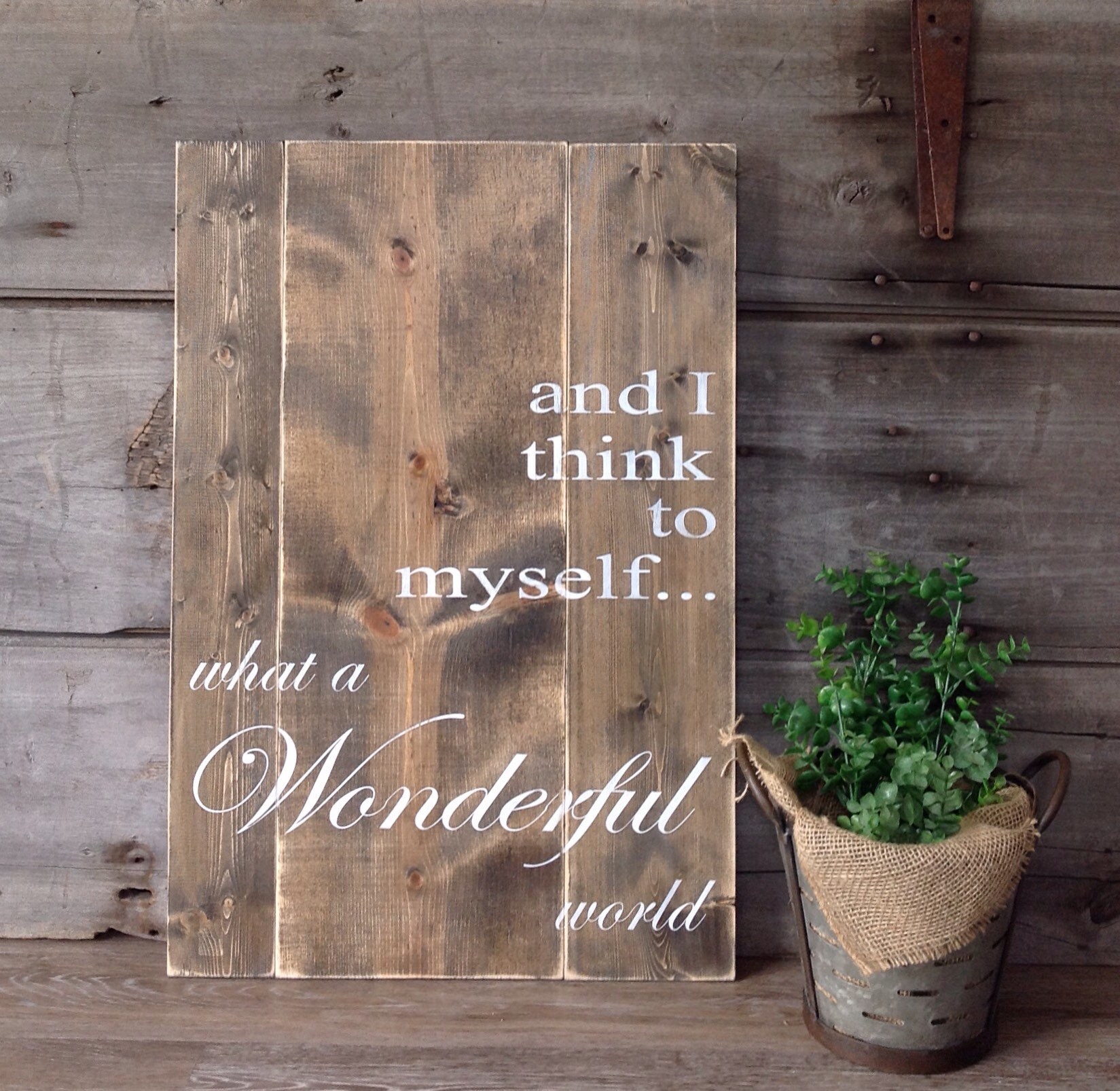 And I Think to Myself What a Wonderful World 19x27wood Sign Etsy