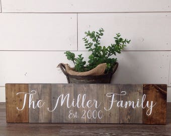 Personalized Family Sign, family name, farmhouse wall decor, family name, family sign, wood family sign, custom family sign, wood sign,