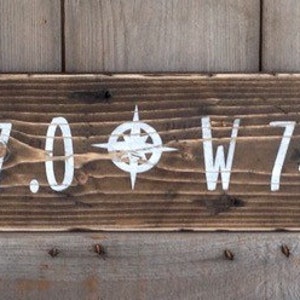 latitude and longitude Sign, latitude, longitude, farmhouse, coordinates sign, farmhouse wall decor, farmhouse sign, farmhouse style image 3