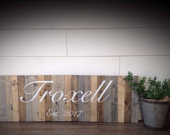 Personalized Last Name Wood Sign, Established Date, Family Name