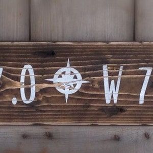 latitude and longitude Sign, latitude, longitude, farmhouse, coordinates sign, farmhouse wall decor, farmhouse sign, farmhouse style image 2