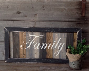 Family Sign, wood sign, rustic Family sign, Farmhouse wall decor, custom made Family sign, sign for the home, Farmhouse,