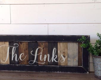 Established Family Name Wood Sign: Hand-Painted Rustic Decor