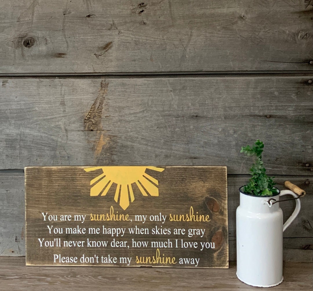 Hand Painted You Are My Sunshine Wood Sign - Rustic Nursery Decor - Etsy