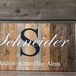Last Name Established  Wood Sign Family Sign Wedding Gift Anniversary Gift