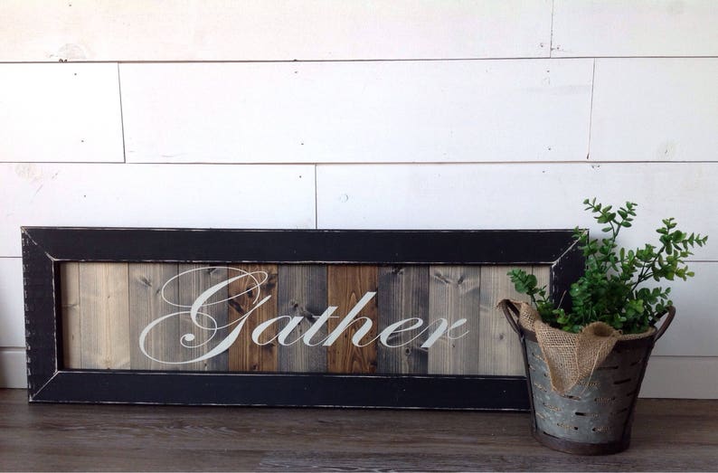 gather, wood sign, farmhouse wall decor, farmhouse, farmhouse style, farmhouse sign, rustic farmhouse, wooden sign, home decor, image 3