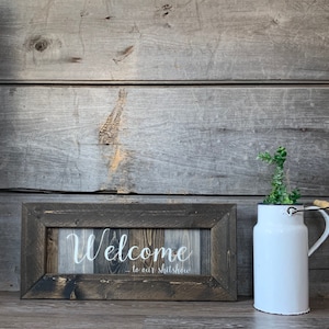 Welcome to our shitshow Porch Entry Foyer Framed Wood Sign