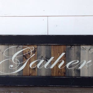 gather, wood sign, farmhouse wall decor, farmhouse, farmhouse style, farmhouse sign, rustic farmhouse, wooden sign, home decor, image 4