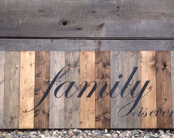 Family is Everything Sign: Rustic Farmhouse Wood Wall Decor