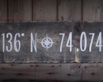 latitude and longitude Sign, sign, wood sign, custom order, coordinates, coordinates signs, farmhouse, farmhouse decor,