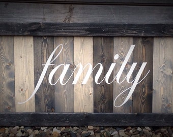 Handcrafted Family Wood Sign, Farmhouse Wall Decor