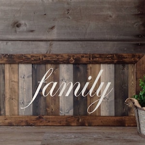 Family Sign, LARGE wood sign, farmhouse wall decor, custom made Family sign, welcome sign for the home, Farmhouse sign, wood sign