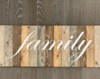 Hand Painted Family Wood Sign: Rustic Farmhouse Decor