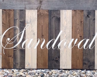 Last Name Established Wood Sign: Hand Painted Family Name