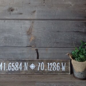 latitude and longitude Sign, latitude, longitude, farmhouse, coordinates sign, farmhouse wall decor, farmhouse sign, farmhouse style 30x6 AS PICTURED inches