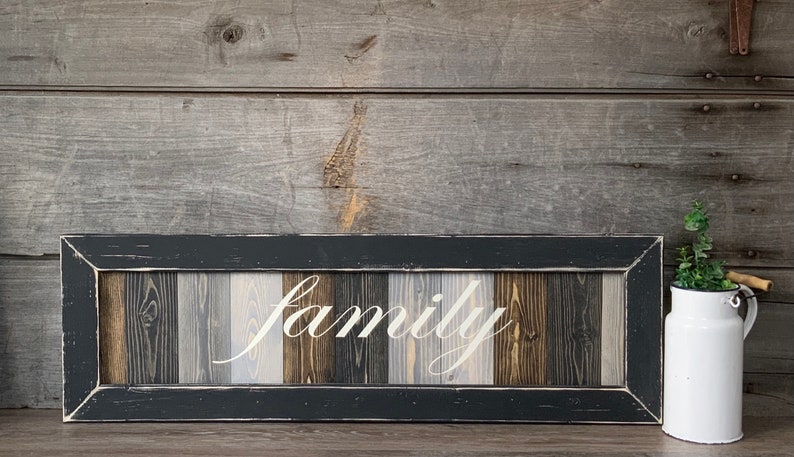 Family wood sign 36X12 wframe Family medium wood Family sign Farmhouse wall decor Farmhouse family sign Family Sign farmhouse sign