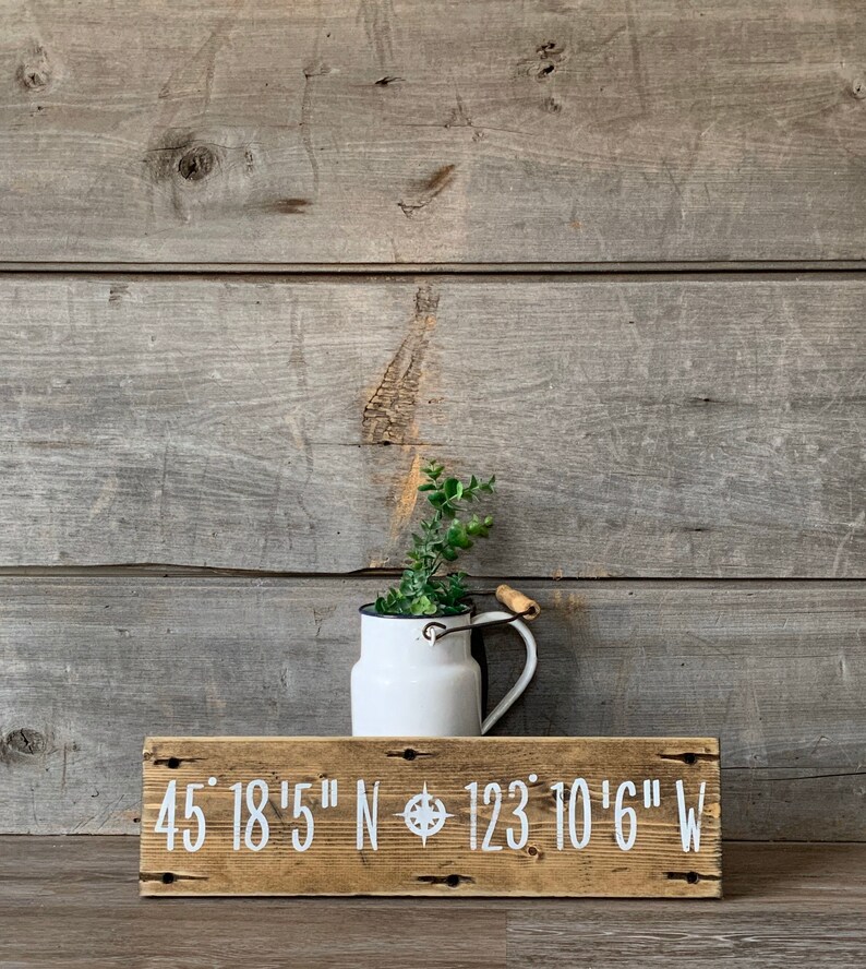 latitude and longitude Sign, latitude, longitude, farmhouse, coordinates sign, farmhouse wall decor, farmhouse sign, farmhouse style 20X5 inches