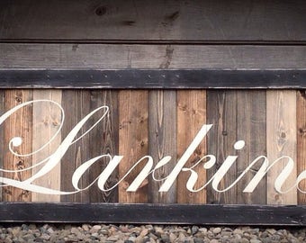 Personalized Last Name Wood Sign, Established Family Name, Anniversary Gift