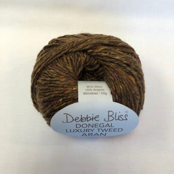 Debbie Bliss Donegal Luxury Tweed Aran, col 35, wool/angora blend, 96 yds, 50 g