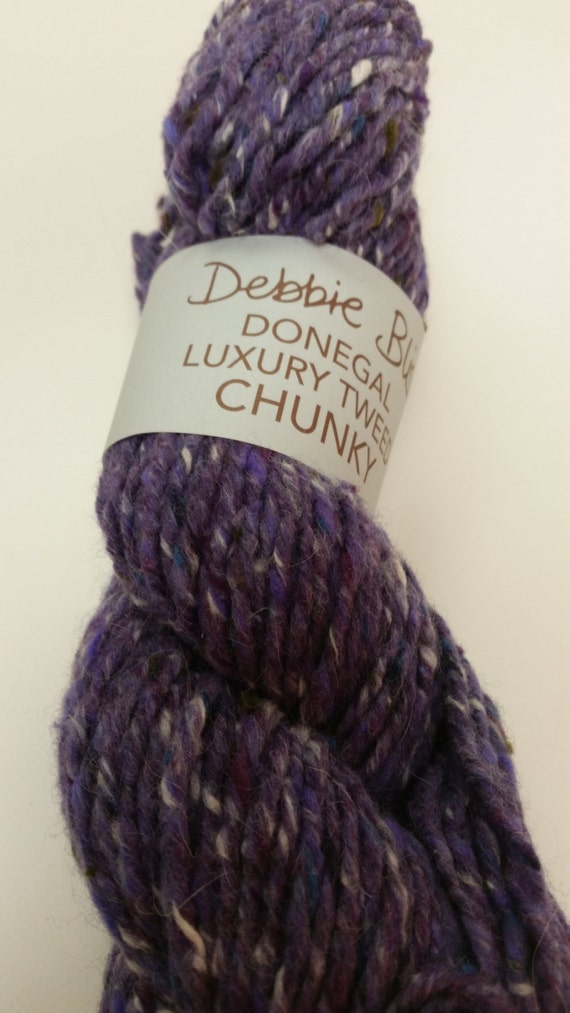 100g Debbie Bliss Debbie Bliss Donegal Chunky Tweed purple with red and blue accents ONE 