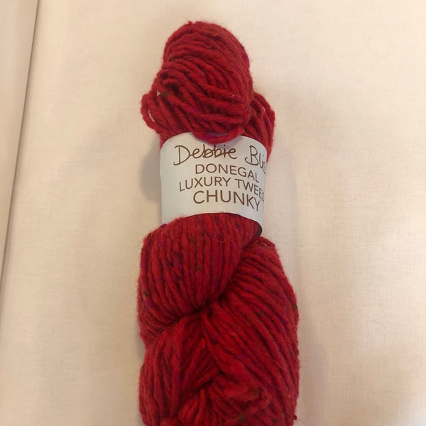 Debbie Bliss Donegal Luxury Tweed Chunky, bright red, color 07, wool/angora blend, 110 yards, 100 g