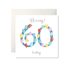 60th Birthday Balloons Card